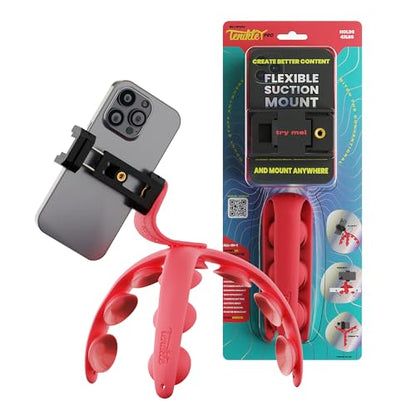 Tenikle PRO Volcano Red - Flexible Tentacle Tripod for Mobile Phone and Action Camera GoPro, Insta360, DJI Osmo, Bendable Suction Cup Camera Mount & Holder, iPhone & Android Compatible