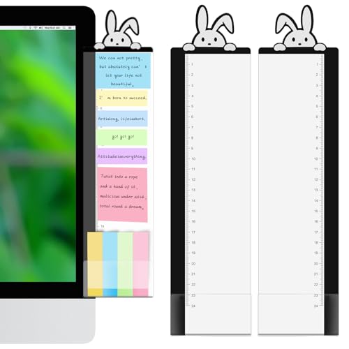 Office Desk Accessories 2pcs Multifunction Computer Monitor Memo Board - Office Supplies for Women Men Computer Sticky Note Holder Home Decor (Rabbit Monitor Memo Board) - color: Rabbit Monitor Memo Board