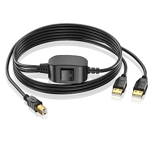 Herfair Printer Cable Splitter for Two Computers/Laptops Share One Printer | 5FT USB B Male to Dual A Male Splitter Cable Plug & Play Compatible with inkless Printer, Scanner, Fax Machine, More - size: 2