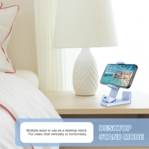 Perilogics Airplane Phone Holder Mount Universal in Flight Hands Free Viewing with Multi-Directional Dual 360 Degree Rotation. The Go-to Choice for Frequent Flyers and Travelers’ Favorite. - color: Blue / White