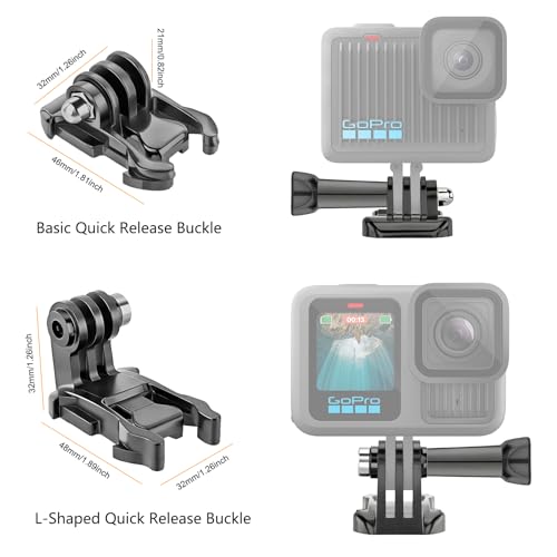 Helmet Mount for GoPro Go Pro, Curved Flat Adhesive Sticky Mounts, Quick Release Buckle, Tripod Adapter, Hero 13 12 11 10 9 8 7 6 5 4 3 2 1 Max Insta 360 DJI Osmo Action Camera Accessories Kit