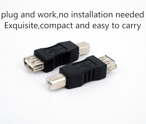USB TypeB Male Print Adapter toUSB2.0TypeA Female Converter2pcs | USB A Female to USB B Male Connector Type A Female to USB Type-B Print Male Plug