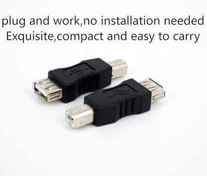 USB TypeB Male Print Adapter toUSB2.0TypeA Female Converter2pcs | USB A Female to USB B Male Connector Type A Female to USB Type-B Print Male Plug