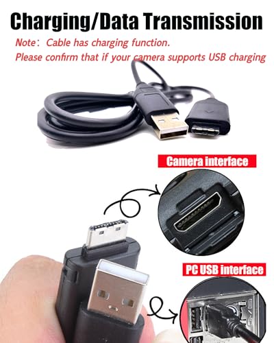 5Ft USB Cable Compatible with Samsung Camera Charger SUC-3 SUC-5 SUC-7 Compatible with L200, PL-120,P1000,TL-105,SL-420,TL-100,SH-100,ST-65,SL-201,PL-210,PL-200,TL-205,TL-100,PL-121