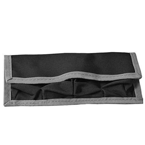 Meking 2 Pcs DSLR Battery Case Holder Storage Bag (4 Pocket) for AA/AAA Battery and LP-E6 LP-E8 LP-E10 LP-E12, EN-EL14 EN-EL15, NP-FW50 NP-F550 NP-FM500H (Gray) - color: Grey 2pcs