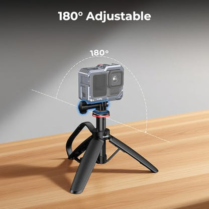 SMALLRIG Portable Action Camera Tripod in Carabiner Shape, 6.5-13.6in Extendable Selfie Stick, Mini Table Tripod for GoPro Hero 13/12/11, for DJI Osmo Action 5 pro/4/3, for Insta360 Ace Pro 2-5568 - style: for action camera