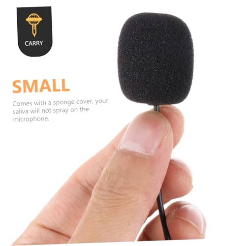 5Pcs Professional Clip-On Lavalier Microphones, Compact Black Wired Microphone Set for Live Broadcast, Phone, Camera, Teaching, Interview, and Tour Guide Use