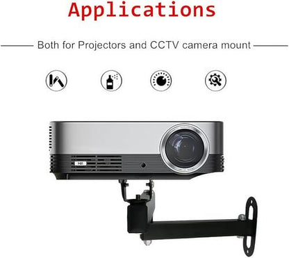 Long Arm Security Camera Bracket | 180° Rotatable Corner Mount |Metal Wall Mount for CCTV Surveillance Camera| Black Spray Paint Finish (5.9"+7.87" Duckbill)