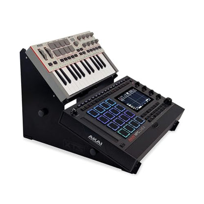 2-Tier XTS Desktop Stand, Adjustable Length from 10.6" - 18.5" for Sampler/Synth/MIDI Controller/Drum Machine, fits MPC Live 3 & Live 2/TR-8S/Analog Rytm/Octatrack, easy to assemble and resize - size: 2-Tier