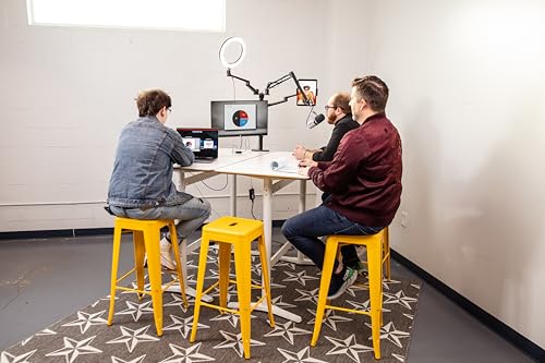 Gator Frameworks 6-in-1 Content Creator and Streaming Desktop Stand Set – Includes Smartphone Clamp, Laptop Clamp, Ring Light, and More! (GFW-STREAMSTAND) - style: Table Mount