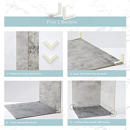 2 PCS Photo Backdrop Boards for Flat Lay, Food Photography Background 24x24 Inch, BEIYANG (Light Gray+Dark Gray) - color: Light Gray + Dark Gray 24x24
