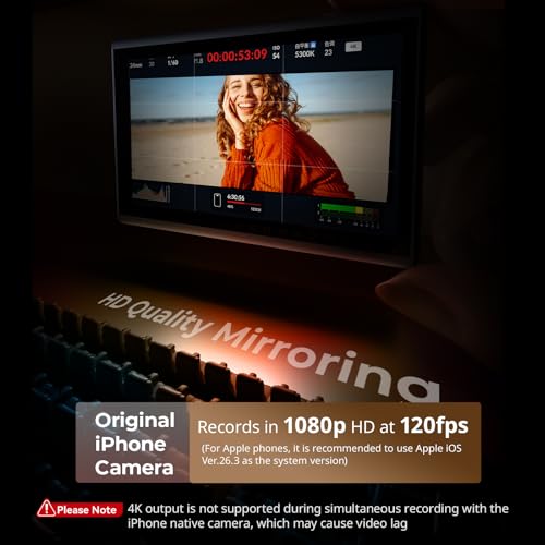 SmallRig Phone Vlog Selfie Monitor Screen for iPhone for Huawei for S24/S25, w/Magnetic Phone Holder Clip Mount & Wireless Remote, Sync Rear Camera for Selfie Vlog Live Stream Phone Filmmaking - 4851