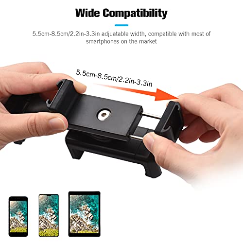 Andoer Multifunctional Smartphone Video Kit Including Universal Phone Tripod Mount with Dual Phone Holders 4 Cold Shoe Mounts + Desktop Tripod for Vlog Live Streaming Oline Video Teaching Meeting