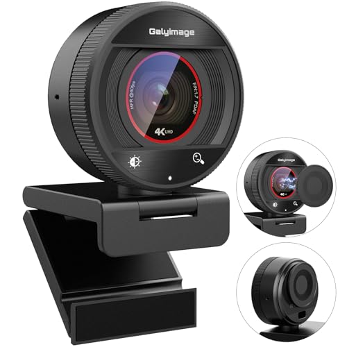 4K PC Webcam, PDAF Auto Focus, 1080P@60fps, Dual Noise Cancelling Mics, 8X Digital Zoom 73° FOV, Privacy Cover Plug&Play Web Camera for PC Computer Windows Mac Zoom Teams Twitch Google Meet