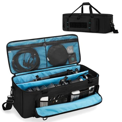 samdew 30'' Tripod Travel Bag, Photo Studio Equipment Case, Soft Bag Only | Large Photography Organizer with Secure Buckles & Lens Storage Pocket, for Light Stand, Monopod, Mic Stand, Camcorder & More