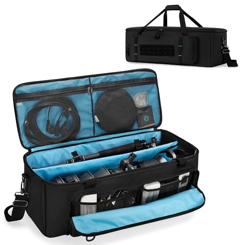 samdew 30'' Tripod Travel Bag, Photo Studio Equipment Case, Soft Bag Only | Large Photography Organizer with Secure Buckles & Lens Storage Pocket, for Light Stand, Monopod, Mic Stand, Camcorder & More