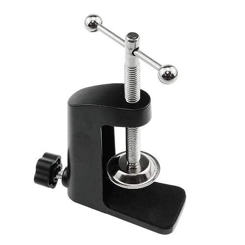 AYLIFU 1PCS Black Aluminum Alloy Desk C-Clamp Desk Light Mounting Cantilever Bracket With Adjustable Screws for Microphone Arm and Desktop Table Lamp