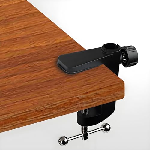 Universal C-Clamp Lamp Holder Desk Mount Clamp Base for Swing Arm Lights, DIY Lighting, Monitors, Workbenches - color: Black