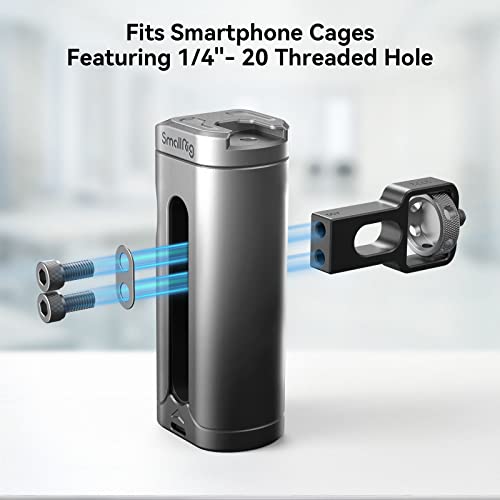 SmallRig Side Handle Grip for Smartphone Cage Video Rig, Remote Trigger Aluminum Phone Cage Handle with Wireless Remote Control Button - 3838 - size: 3838 (with wireless control)