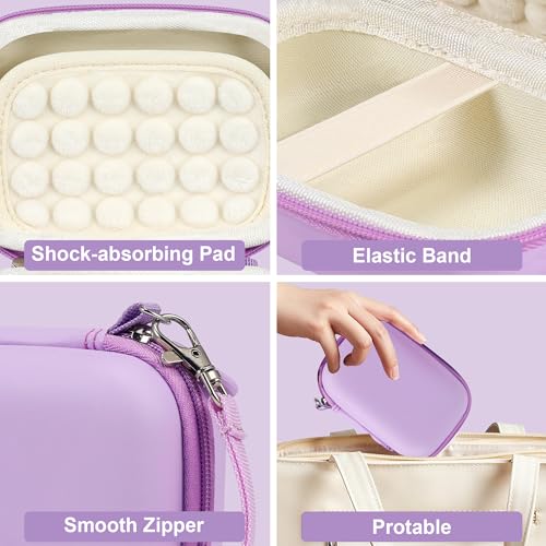 Leayjeen Hard EVA Camera Case Compatible with Canon PowerShot ELPH/IXUS, Kodak Pixpro FZ55/FZ45, Nikon Coolpix, Small Digital Camera, Shockproof Protective Camera Bag with Hand Strap-Purple(Case Only) - color: Purple