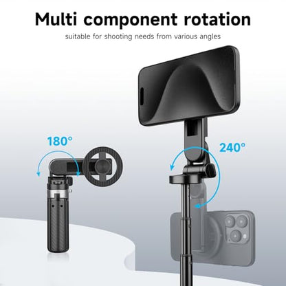 2026 5-in-1 Magnetic Selfie Stick with Remote for Cell Phone 360° Rotation - Transforms into Mini Tripod/Camera Grip/Handheld Stabilizer/Phone Stand.Extend to 16 inches - size: 16.1inch