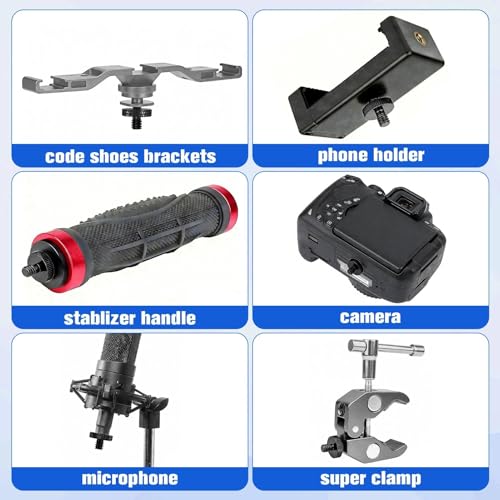 SPEEDWOX 6pcs 1/4" Male to 1/4" Male Tripod Screw Adapter Standard Camera Cage Mount Threaded Light Stand Screw Double Head Stud Standard Mounting Thread Converter for Camera Mount Rig Tripod