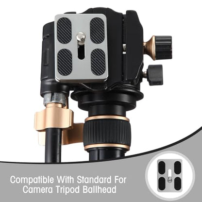 Frienda 2 Pieces Metal Quick Release Plate with 1/4''-20 Camera Screw Tripod Mount Plate Fits Standard for DSLR Camera Tripod Ball Head(Titanium Color,Pu50) - color: Titanium Color, style: PU50