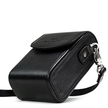 MegaGear MG766 Leather Camera Case with Strap compatible with Canon PowerShot G7 X Mark III, G7 X Mark II, G7 X - Black - color: Black
