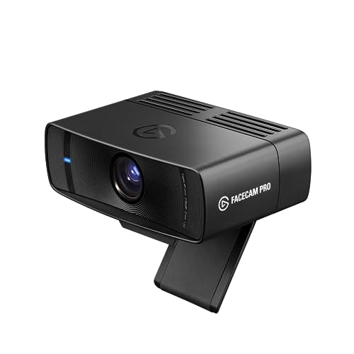 Elgato Facecam Pro, True 4K60 Ultra HD Webcam for Live Streaming, Gaming, Video Calls, Advanced Light Correction, DSLR Style Control, Wide Angle, Works with OBS, Teams,Zoom, PC/Mac, Black (Renewed)