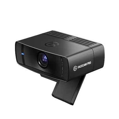Elgato Facecam Pro, True 4K60 Ultra HD Webcam for Live Streaming, Gaming, Video Calls, Advanced Light Correction, DSLR Style Control, Wide Angle, Works with OBS, Teams,Zoom, PC/Mac, Black (Renewed)