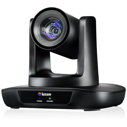 AI Auto Tracking PTZ Camera 3G-SDI/USB3.0/HDMI/LAN IP PoE Live Streaming 20X Optical and 8X Digital Zoom Camera 1080P 60FPS for Church Services Worship Education Events vMix OBS YouTube - color: pitch black