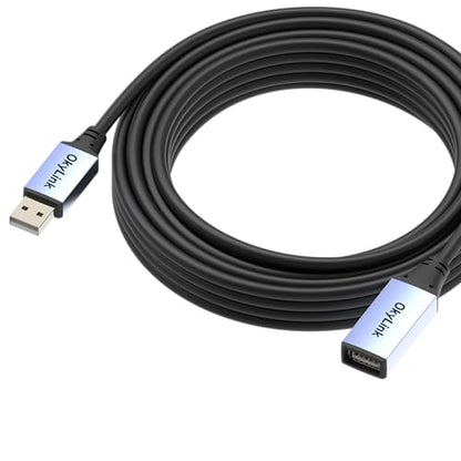 OkyLink Active USB 2.0 Extension Cable A to A, Male to Female 32ft(10M) | 480Mbps Signal booster cord, compatible with printer, mouse, keyboard, scanner, camera - size: 32ft (10m)