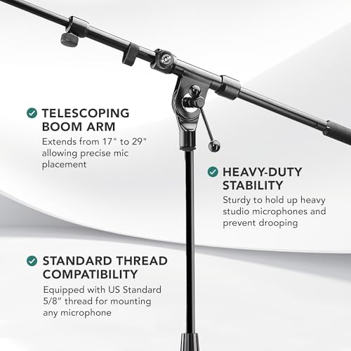 K&M König & Meyer 21090.500.02 Tripod Microphone Stand | Adjustable Telescoping 2-Piece Boom Arm | Professional Grade | Heavy Duty with Folding Leg Base | German Made Chrome - color: Chrome, style: Tall (35"-63")