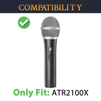 SOULWIT 2Pcs Pop Filter for Audio-Technica ATH ATR2100x-USB Cardioid Dynamic, Protective Mic Cover Windscreen Foam - Black
