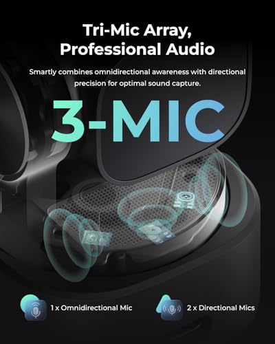 OBSBOT Tiny 3 AI-Powered Spatial Audio 4K Webcam, AI Tracking PTZ Camera with 1/1.28" Sensor, Tri-Mic, Voice & Gesture Control, 120FPS, HDR, Web Cam for PC, Laptop, Streaming, Meeting, Zoom, Teams