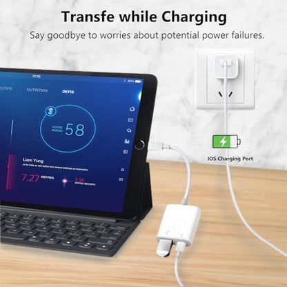 Lightning to USB Camera Adapter with Charging Port for iPhone Portable USB 3.0 Female OTG Cable for iPad to Connect Card Reader USB Flash Drive U Disk Microphone Keyboard Mouse Hubs Midi - size: (USB + Charging Port) to Lightning