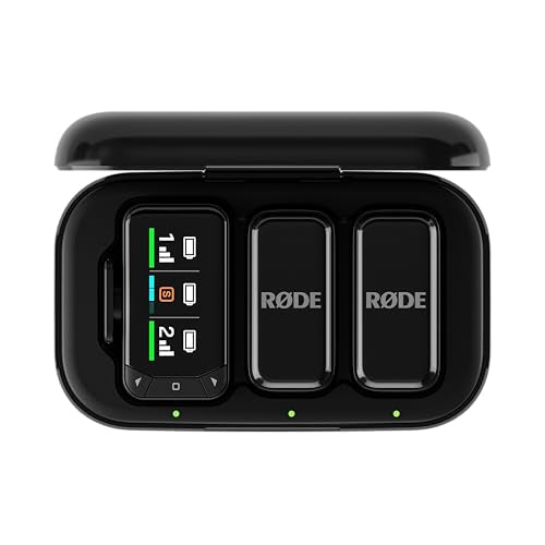 RØDE Wireless Micro - Compact Wireless Microphone Camera Kit, Two Mics with Camera Receiver, Smartphone Receiver, and Charge Case for Content Creation - USB-C, Black - color: USB-C Camera Kit