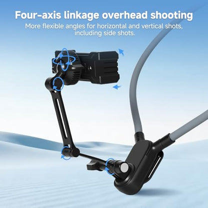 Neck Phone Holder, Hands Free POV/Vlog Neck Phone Holder for Recording, Anti-Shake Chest Strap, for iPhone Android, 360° Adjustable