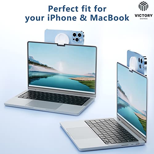 Continuity Camera Mount for MacBook and iPhone | Magsafe Compatible iPhone 12 13 14 Series | Strong & Sturdy | Desk View & Webcam Support
