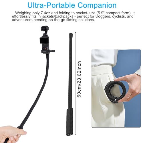 Pellking Flexible Twist Arm Mount Fence Stand for DJI OSMO Pocket 4 3/GoPro/Insta360/Smartphones | Mount for Fence,Tripod, Selfie Stick & Handlebar Accessories