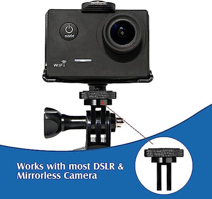MEETOOT 2pcs Camera Tripod Adapter, 1/4" - 20 Conversion Adapter for Action Camera to 1/4" Screw Adapter Mount Accessories