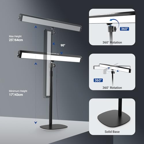 NEEWER Dual Sided RGB LED Streaming Key Light, Smart Desk Lamp Compatible with Alexa Google Assistant for Gaming Video Conference, 16 Million Colors, 2700K-7000K/CRI97+ Studio Tube Lighting, NG01