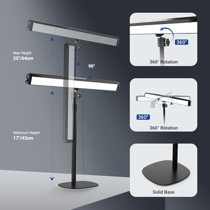 NEEWER Dual Sided RGB LED Streaming Key Light, Smart Desk Lamp Compatible with Alexa Google Assistant for Gaming Video Conference, 16 Million Colors, 2700K-7000K/CRI97+ Studio Tube Lighting, NG01