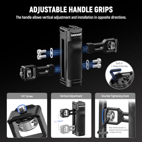 NEEWER Universal Phone Cage Video Rig with Bluetooth Shutter Side Handle Comfort Grips, Smartphone Stabilizer for Video Recording Compatible with iPhone 16 15 Pro Max 15 Pro Galaxy S24 Ultra, PA009E