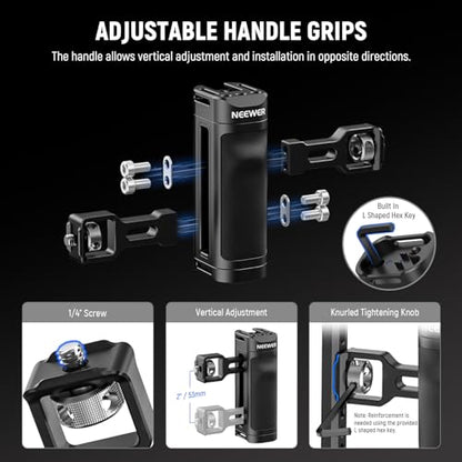 NEEWER Universal Phone Cage Video Rig with Bluetooth Shutter Side Handle Comfort Grips, Smartphone Stabilizer for Video Recording Compatible with iPhone 16 15 Pro Max 15 Pro Galaxy S24 Ultra, PA009E