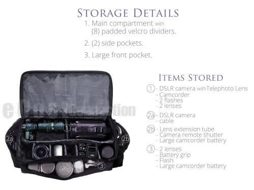 eCostConnection Extra Large Soft Padded Water Resistant Camcorder Equipment Gadget Bag/Case for Canon XA10, XA20, XA25, XH-G1s, XL2 and More Cameras Camcorders and DSLR - size: Extra Extra Large