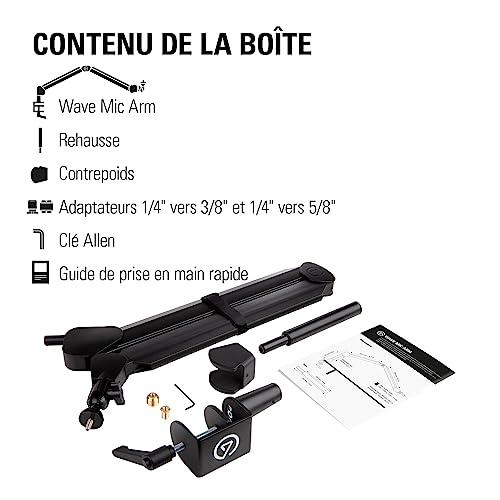 Elgato Wave Mic Arm High Rise, Broadcasting Boom Arm | 750mm vertical reach, Internal springs, Integrated cable channels, Custom counterweight, Desk clamp included