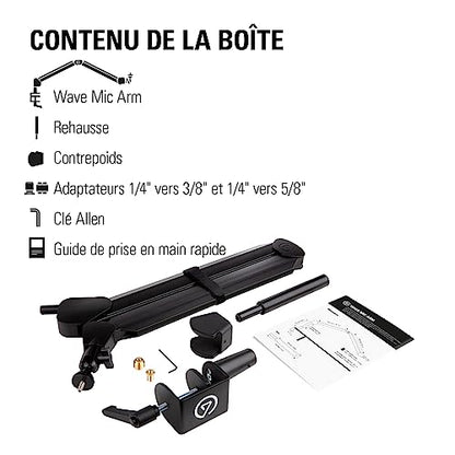 Elgato Wave Mic Arm High Rise, Broadcasting Boom Arm | 750mm vertical reach, Internal springs, Integrated cable channels, Custom counterweight, Desk clamp included