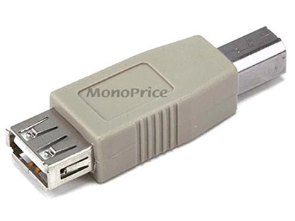 Monoprice USB 2.0 Type-A Female to Type-B Male Adaptor - Passive, Beige