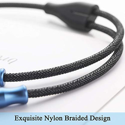 MillSO 3.5mm 4 Pole TRRS Audio Splitter Cable Nylon Braided Stereo Aux Splitter for 2 TRRS Headset to PC Laptop PS4 Xbox Smartphone - 1 FT - size: 1 Feet - Braided